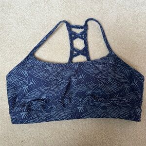 All in Motion Navy Patterned Sports Bra